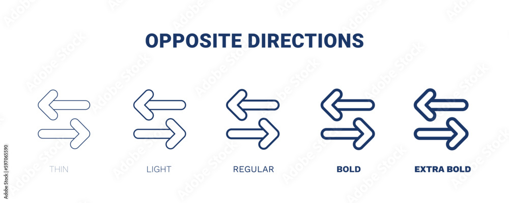 opposite directions icon. Thin, light, regular, bold, black opposite directions icon set from user interface collection. Outline vector. Editable opposite directions symbol can be used web and mobile opposite directions icon. Thin, light, regular, bold, black opposite directions icon set from user interface collection. Outline vector. Editable opposite directions symbol can be used web and mobile