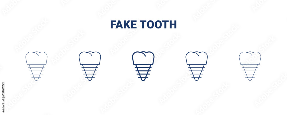 False Teeth Sign fake tooth icon. Thin, light, regular, bold, black fake tooth icon set ...