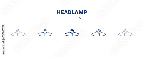 headlamp icon. Thin, light, regular, bold, black headlamp icon set from dental health collection. Editable headlamp symbol can be used web and mobile