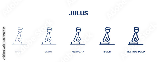 julus icon. Thin, light, regular, bold, black julus icon set from people and relation collection. Outline vector. Editable julus symbol can be used web and mobile