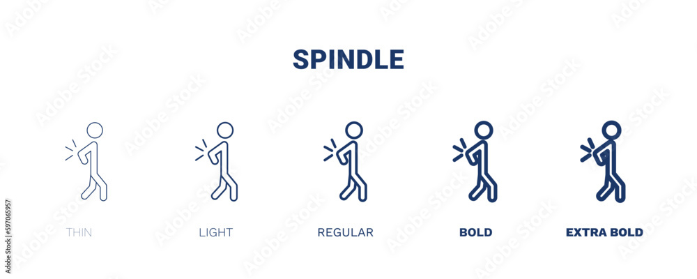 spindle icon. Thin, light, regular, bold, black spindle icon set from people and relation collection. Outline vector. Editable spindle symbol can be used web and mobile