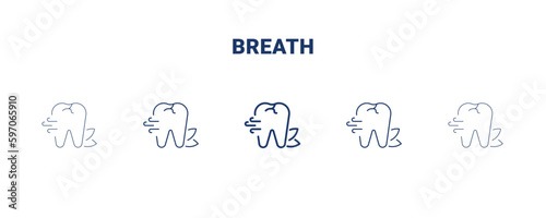 breath icon. Thin, light, regular, bold, black breath icon set from dental health collection. Editable breath symbol can be used web and mobile