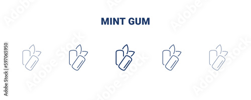 mint gum icon. Thin, light, regular, bold, black mint gum icon set from dental health collection. Editable mint gum symbol can be used web and mobile