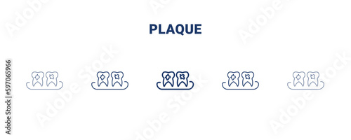 plaque icon. Thin, light, regular, bold, black plaque icon set from dental health collection. Editable plaque symbol can be used web and mobile