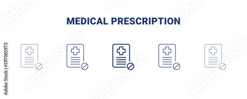 medical prescription icon. Thin, light, regular, bold, black medical prescription icon set from dental health collection. Editable medical prescription symbol can be used web and mobile