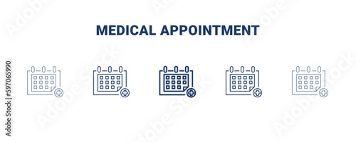 medical appointment icon. Thin, light, regular, bold, black medical appointment icon set from dental health collection. Editable medical appointment symbol can be used web and mobile