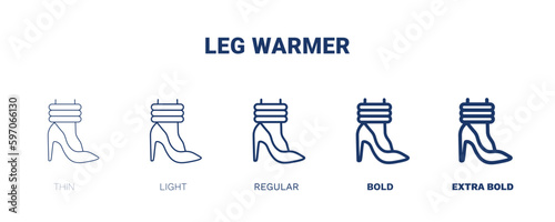 leg warmer icon. Thin, light, regular, bold, black leg warmer icon set from fashion and things  collection. Editable leg warmer symbol can be used web and mobile