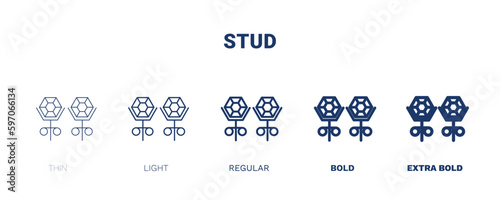 stud icon. Thin, light, regular, bold, black stud icon set from fashion and things  collection. Editable stud symbol can be used web and mobile