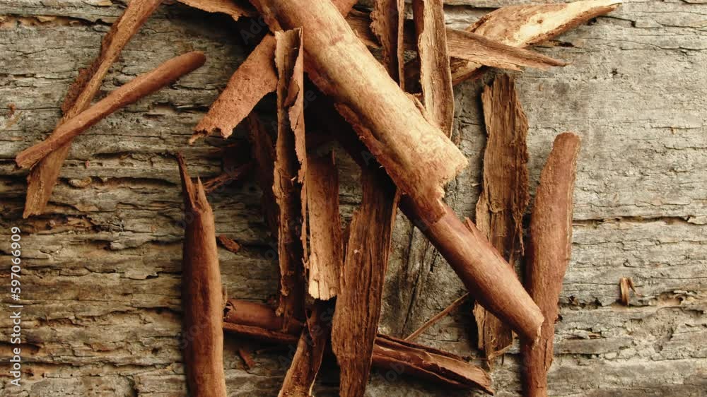 Cinnamon Stick Falls Down. Top View Cinnamon Stick Falls Down. Top View