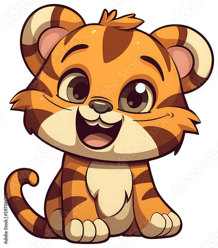 Funny and cute tiger transparency sticker.