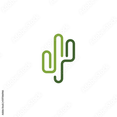 cactus logo template vector Illustration