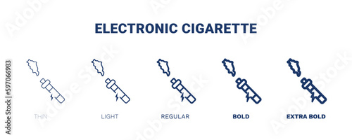 electronic cigarette icon. Thin, light, regular, bold, black electronic cigarette icon set from technology collection. Editable electronic cigarette symbol can be used web and mobile