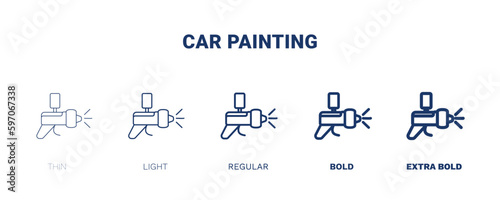 car painting icon. Thin, light, regular, bold, black car painting icon set from transportation collection. Editable car painting symbol can be used web and mobile