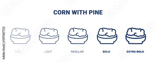 corn with pine icon. Thin, light, regular, bold, black corn with pine icon set from culture and civilization collection. Editable corn with pine symbol can be used web and mobile