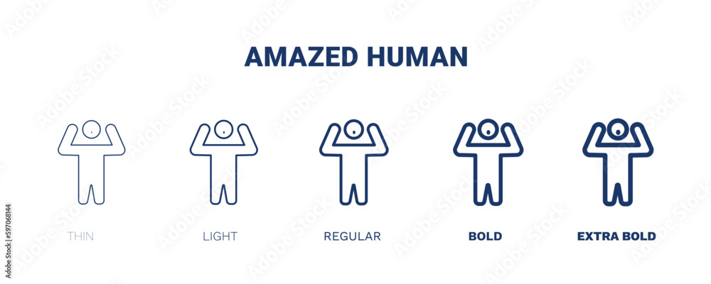 amazed human icon. Thin, light, regular, bold, black amazed human icon set from feeling and reaction collection. Editable amazed human symbol can be used web and mobile amazed human icon. Thin, light, regular, bold, black amazed human icon set from feeling and reaction collection. Editable amazed human symbol can be used web and mobile
