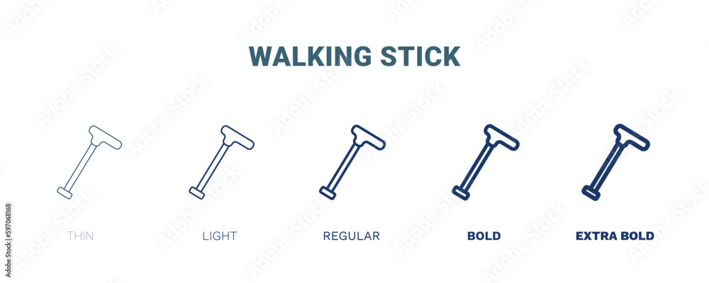 walking stick icon. Thin, light, regular, bold, black walking stick icon set from medical collection. Editable walking stick symbol can be used web and mobile walking stick icon. Thin, light, regular, bold, black walking stick icon set from medical collection. Editable walking stick symbol can be used web and mobile