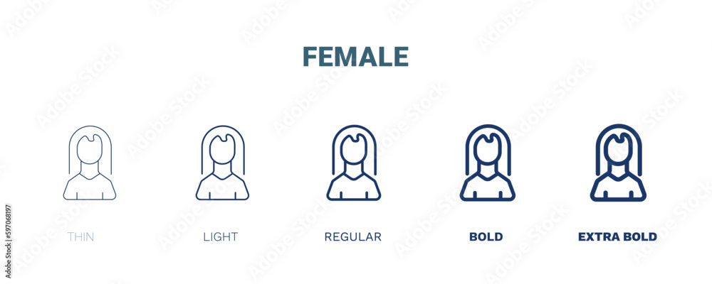 female icon. Thin, light, regular, bold, black female icon set from medical collection. Editable female symbol can be used web and mobile female icon. Thin, light, regular, bold, black female icon set from medical collection. Editable female symbol can be used web and mobile