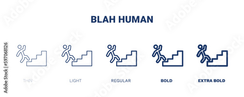 blah human icon. Thin, light, regular, bold, black blah human icon set from feeling and reaction collection. Editable blah human symbol can be used web and mobile