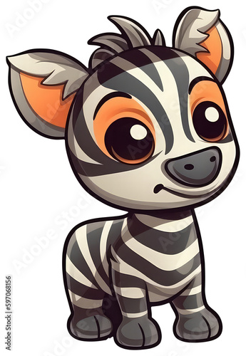 Funny and cute zebra transparency sticker.