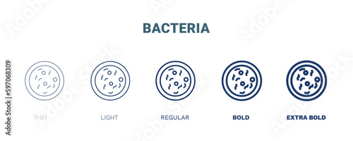 bacteria icon. Thin, light, regular, bold, black bacteria icon set from medical collection. Editable bacteria symbol can be used web and mobile