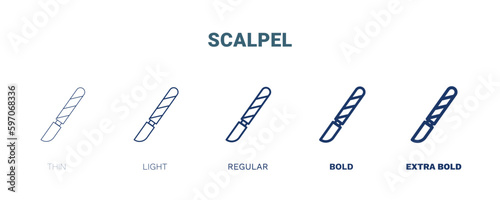 scalpel icon. Thin, light, regular, bold, black scalpel icon set from medical collection. Editable scalpel symbol can be used web and mobile