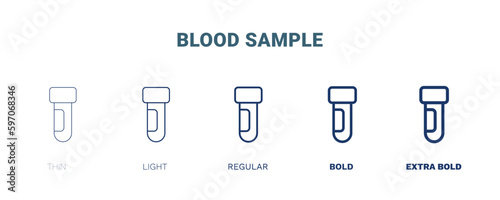 blood sample icon. Thin, light, regular, bold, black blood sample icon set from medical collection. Editable blood sample symbol can be used web and mobile