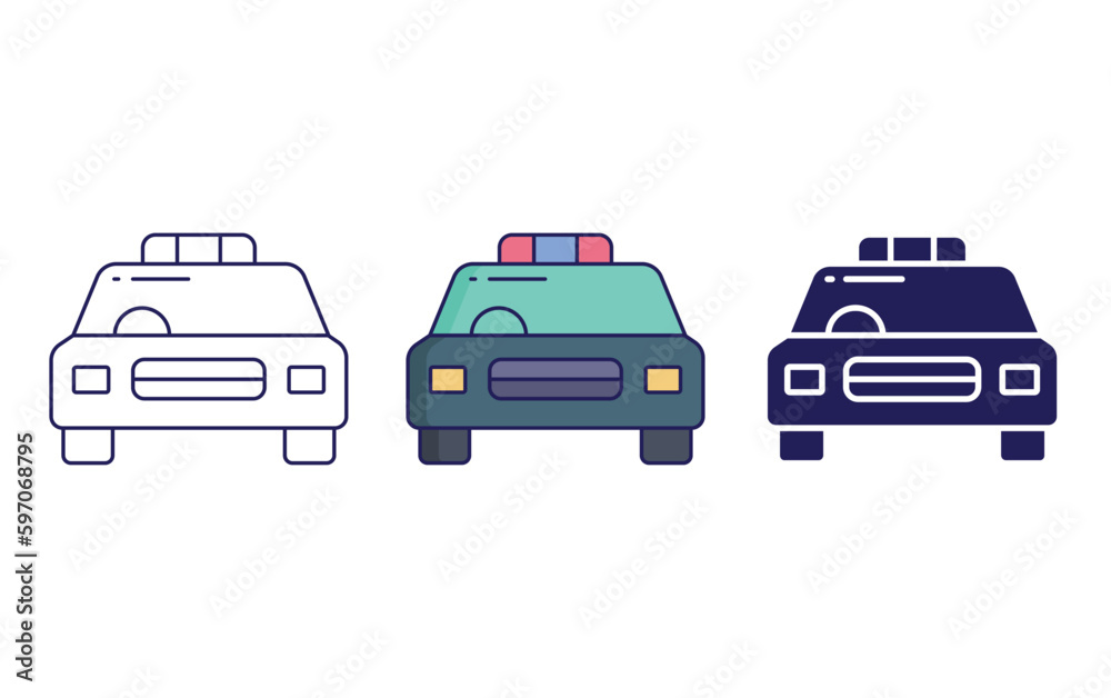 Fototapeta premium Police car vector icon
