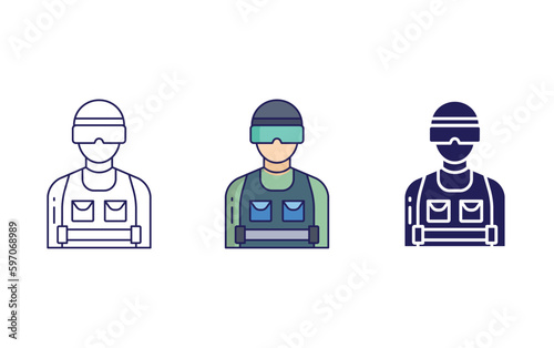 Riot Police vector icon