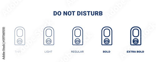 do not disturb icon. Thin, light, regular, bold, black do not disturb icon set from hotel and restaurant collection. Editable do not disturb symbol can be used web and mobile