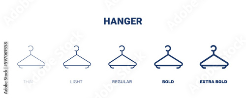hanger icon. Thin, light, regular, bold, black hanger icon set from hotel and restaurant collection. Editable hanger symbol can be used web and mobile