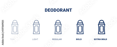 deodorant icon. Thin, light, regular, bold, black deodorant icon set from beauty and elegance collection. Editable deodorant symbol can be used web and mobile
