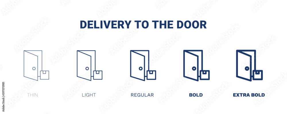 delivery to the door icon. Thin, light, regular, bold, black delivery to the door icon set from delivery and logistics collection. Editable delivery to the door symbol can be used web and mobile delivery to the door icon. Thin, light, regular, bold, black delivery to the door icon set from delivery and logistics collection. Editable delivery to the door symbol can be used web and mobile