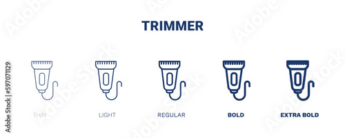 trimmer icon. Thin  light  regular  bold  black trimmer icon set from electronic device and stuff collection. Editable trimmer symbol can be used web and mobile