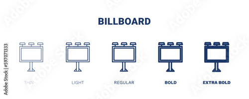 billboard icon. Thin, light, regular, bold, black billboard icon set from real estate industry collection. Editable billboard symbol can be used web and mobile