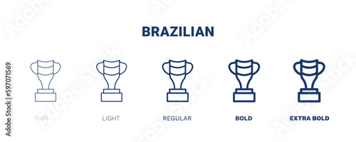 brazilian icon. Thin, light, regular, bold, black brazilian icon set from sport and games collection. Editable brazilian symbol can be used web and mobile