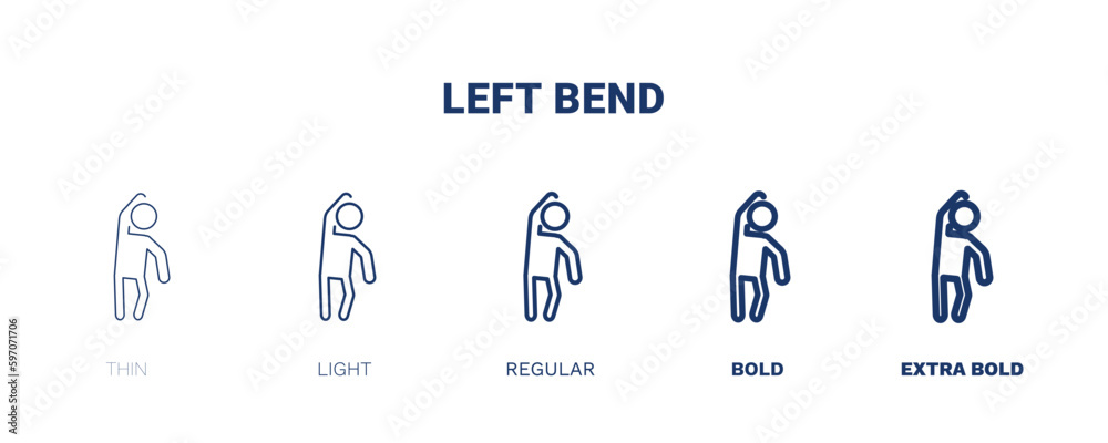 left bend icon. Thin, light, regular, bold, black left bend icon set from sport and games collection. Editable left bend symbol can be used web and mobile left bend icon. Thin, light, regular, bold, black left bend icon set from sport and games collection. Editable left bend symbol can be used web and mobile