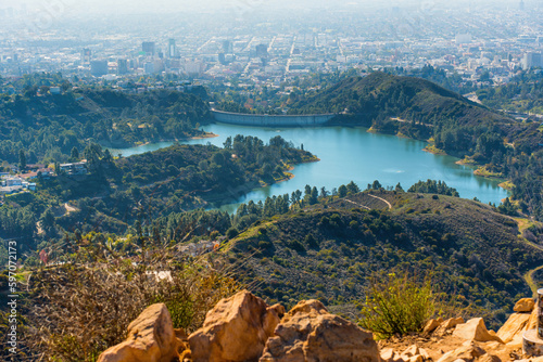 Hollywood Reservoir Seen from Hilltop