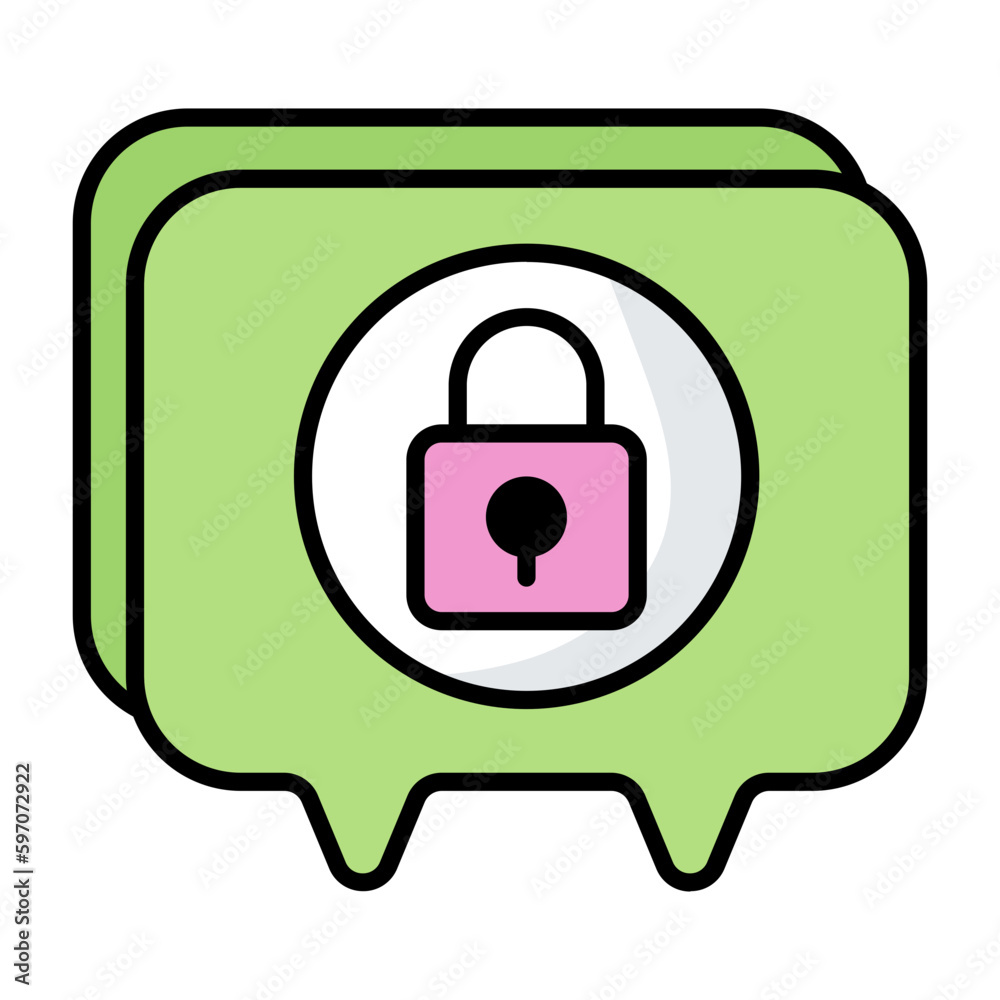 Encrypted Chat Line Color Icon Encrypted Chat Line Color Icon
