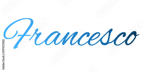 Francesco - light blue and blue color - male name - ideal for websites, emails, presentations, greetings, banners, cards, books, t-shirt, sweatshirt, prints

