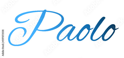 Paolo - light blue and blue color - male name - ideal for websites, emails, presentations, greetings, banners, cards, books, t-shirt, sweatshirt, prints