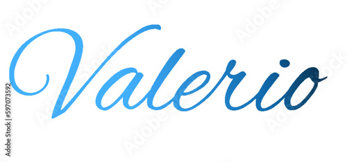 Valerio - light blue and blue color - male name - ideal for websites, emails, presentations, greetings, banners, cards, books, t-shirt, sweatshirt, prints

