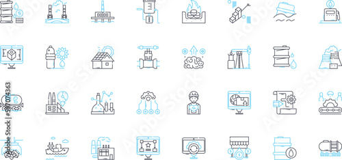 Creation linear icons set. Genesis, Evolution, Formation, Beginning, Fabrication, Conception, Inception line vector and concept signs. Initiation,Production,Manufacture outline Generative AI