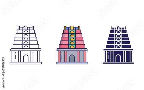 Indian Temple vector icon