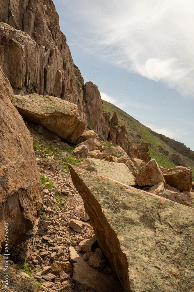 rocks in the mountains, Ili River Kazakhstan, Central Asia rocks in the mountains, Ili River Kazakhstan, Central Asia