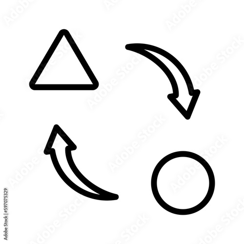 Black line icon for Convert