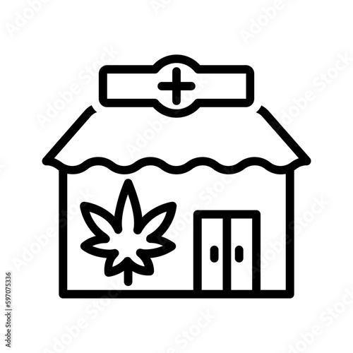 Black line icon for Dispensary