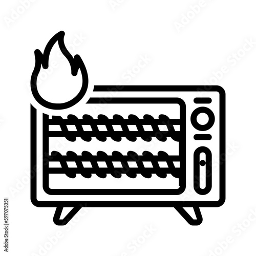 Black line icon for Heater