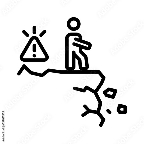 Black line icon for Misleading
