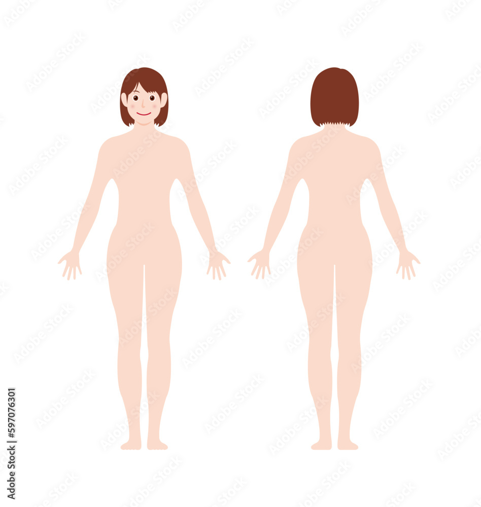 Fototapeta premium Young woman's full body vector illustration