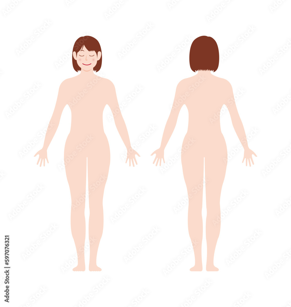 Young woman's full body vector illustration ( eyes closing) Young woman's full body vector illustration ( eyes closing)
